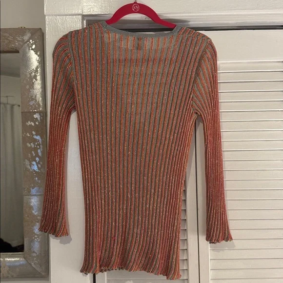 Missoni Striped V-Neck Button-Up Sweater